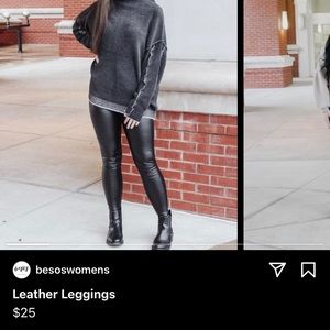 Faux leather leggings